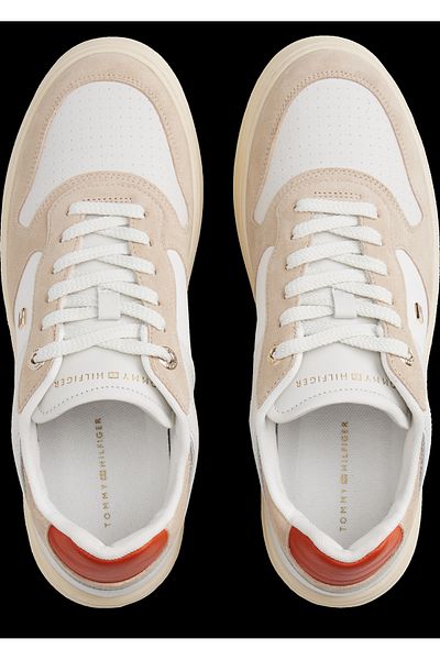 Tommy Hilfiger Women Classic Beige Sporty Cupsole Low Top Sneakers