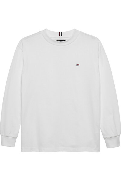 Tommy Hilfiger تي شيرت تومي هيلفيغر للأولاد باللون الأبيض بقصّة عادية وأكمام طويلة