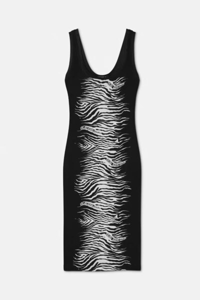VERSACE JEANS COUTURE ΦΟΡΕΜΑ ΜΙΝΤΙ ΜΕ ΣΧΕΔΙΑ - VERSACE JEANS - 40, ΜΑΥΡΟ