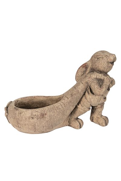 Clayre & Eef Suport pentru vază ceramică Iepure maro 28x11x20 cm