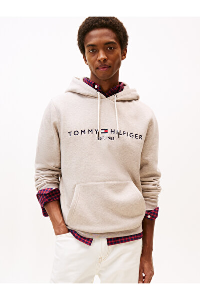 Tommy Hilfiger Tommy Hilfiger Men Heathered Pebble Logo Hoodie