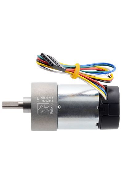 Pololu metallic electric motor 24V, 6.3:1, 37Dx65L, helical pinion, encoder