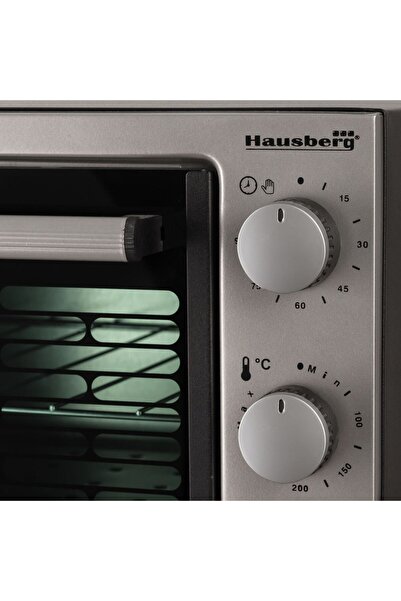 Hausberg Electric oven HB 9320, 1420 W, 38 L, timer, thermostat, 2 trays, Gray/Black
