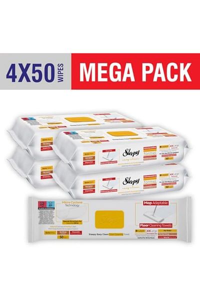 Sleepy Easy Clean Mop Compatible Cleaning Wipes | Herbal Soap & Eucalyptus Additive | 4X Large Recta