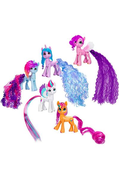Hasbro Set of 5 My Little Pony figurines with extra long tails
