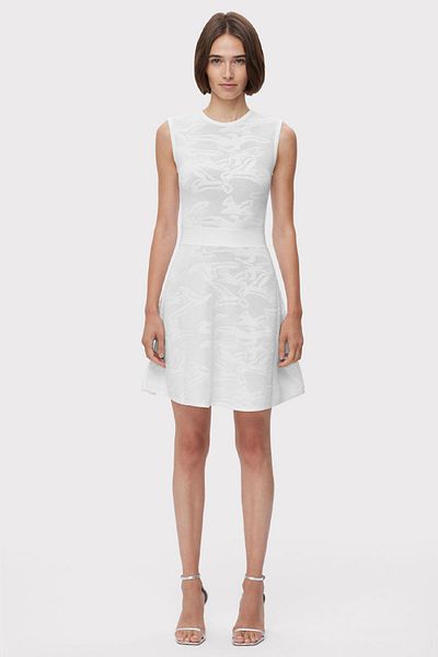 Herve Leger Rochie texturată din jacquard - - Alb, M