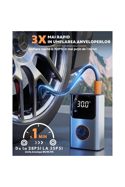 Vittalist Smart Electric Pump, Multifunctional, for Car, Motorcycle and Bicycle Tires, Mattresses, and Balls