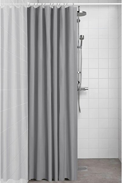 IKEA KALİTELİ Duş Perdesi 180x200 Cm İkea Su Geçirmez Banyo Perdesi Gri Renk Perde