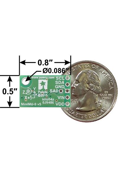 Pololu MinIMU-9 v5 Gyroscope, Accelerometer and Magnetometer (LSM6DS33, LIS3MDL )