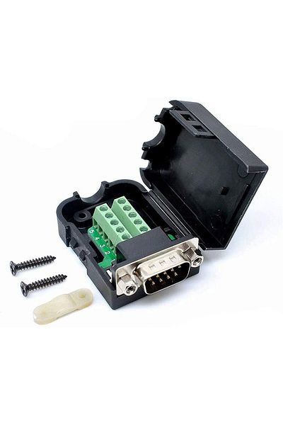 ROBOFUN DB9 RS232/485 9pin Terminal Male Screw with Shell, and N