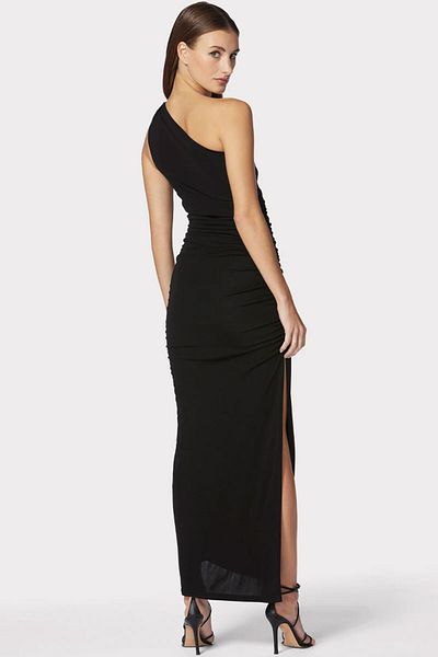 Herve Leger Rochie din jerseu cu un umăr și pliuri - - Negru, S