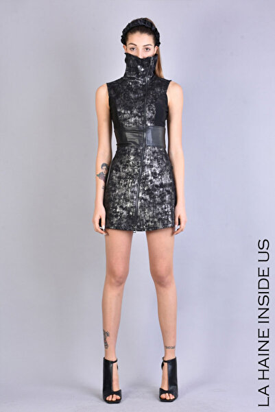 La Haine Inside Us EVAZAT EVAZATĂ DIN SATIN BUMBAC - - NEGRU, XS