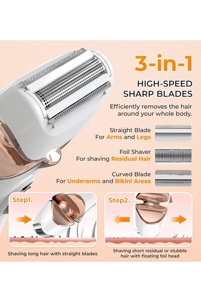 Pritech Electric Shaver for Women - USB Rechargeable Wet & Dry Cordless