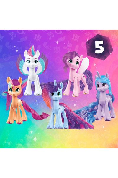 Hasbro Set of 5 My Little Pony figurines with extra long tails