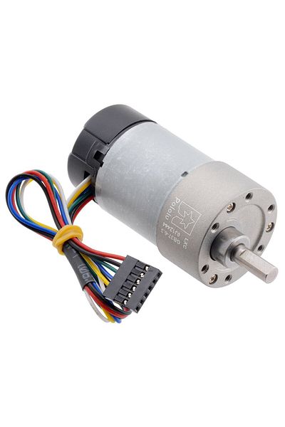 Pololu metal electric motor, 6.3:1, 37Dx65L, 12V, helical gear with encoder