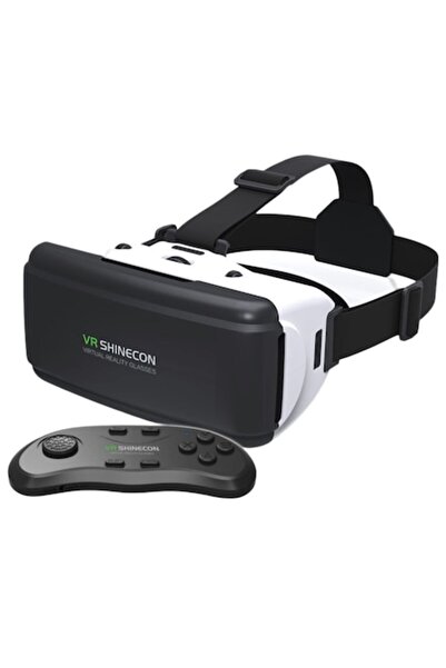 VR Shinecon Shinecon 3D VR Headset for Phones (4.7-6 in), Acrylic Lenses, Controller, ABS, 183g, Black