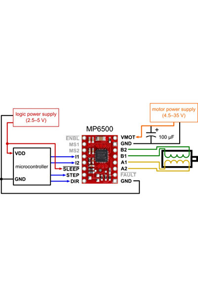 Pololu MP6500 stepper driver with current control via digital pins