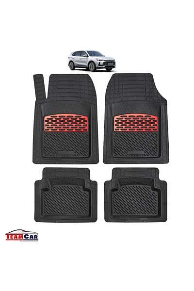 TEAMCAR ® Car Mats Tray Type Compatible With Mg Zs Mk2 Suv (2021–2025) Red