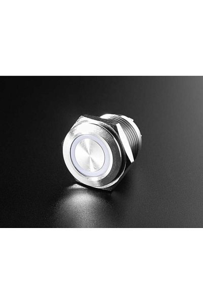 Adafruit Metal RGB push button with weatherproof latching - 16mm