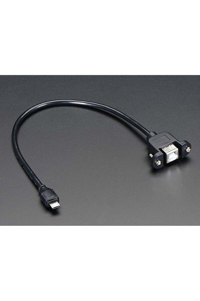 Adafruit Usb B Female To Micro-b Male Panel Mount Cable