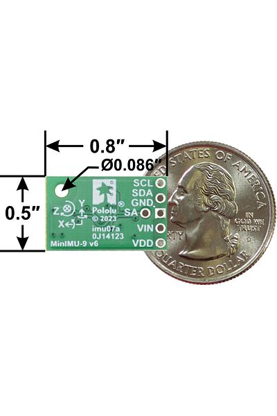 Pololu MinIMU-9 v6 Gyro, Accelerometer, and Compass (LSM6DSO and LIS3MDL Carrier)