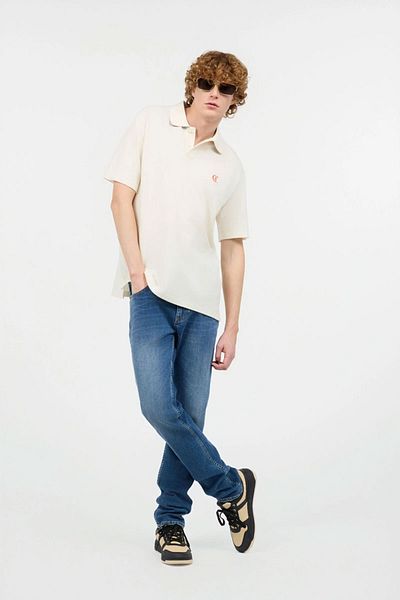 Just Cavalli Oversized Polo T-shirt - - M, Beige
