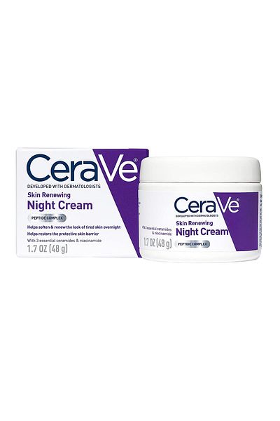 CeraVe Cremă de noapte CeraVe cu niacinamidă și acid hialuronic, hidratantă fără parfum, 48g