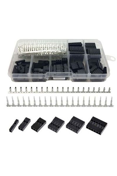 ROBOFUN Kit conectori DuPont 310 buc 2,54 mm cu carcasă de cauciuc și terminale (cutie de plastic)