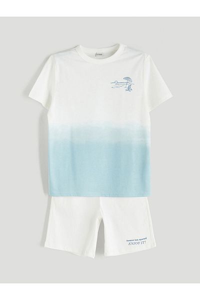 LC Waikiki Lcw Crew Neck Boys T-Shirt and Shorts
