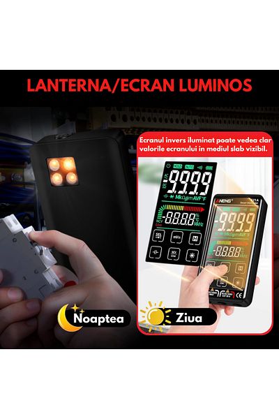 Vittalist Digital Multimeter, Lcd Screen, Automatic Warning And Detection, Dc/ac Current Measurement, Black