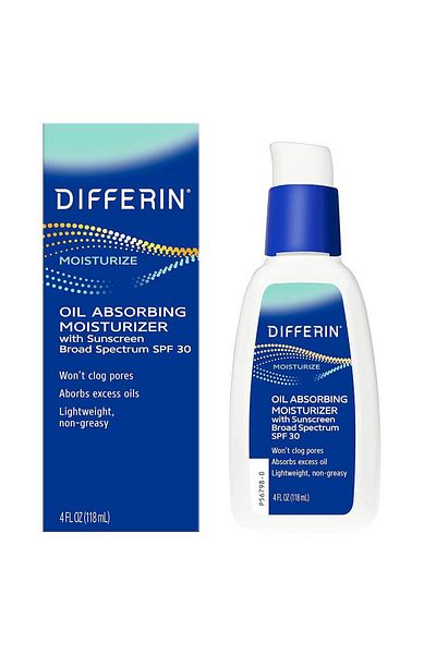 Differin Oil Absorbing Moisturizer SPF 30 - Acne Control Cream for Oily Skin, 118ml