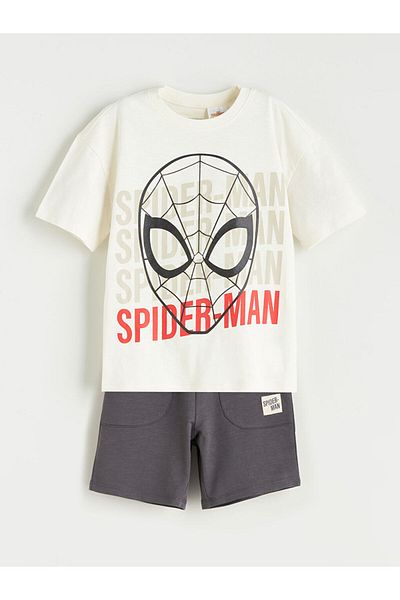 LC Waikiki Lcw Printed Boys' T-Shirt and Shorts 2-Piece