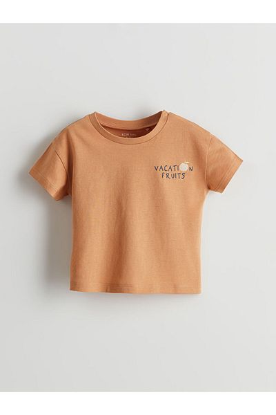LC Waikiki Lcw Baby Brown Printed Baby Boy T-Shirt and Shorts 2-Pack