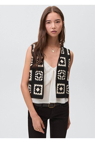 Mango Teen Kroşe triko yelek