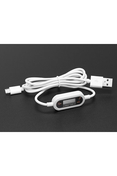 Adafruit Micro B USB cable with LCD voltage and current