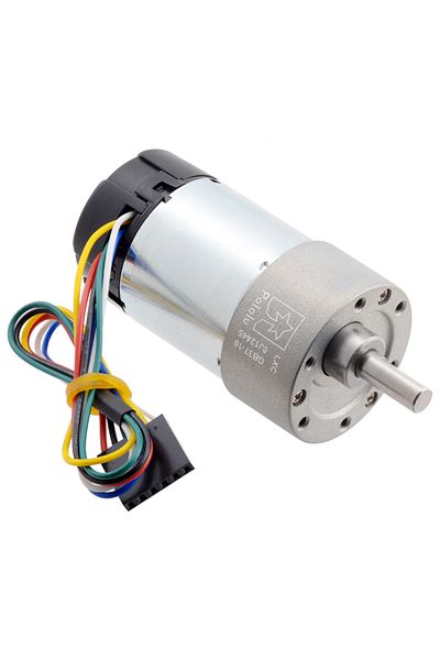 Pololu metallic electric motor 24V, 10:1, 37Dx65L, helical pinion, encoder