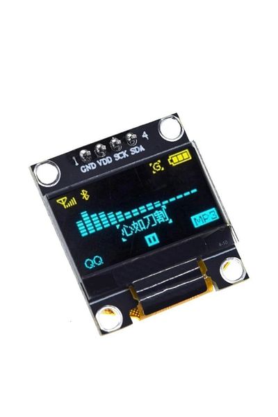 ROBOFUN Yellow Blue 0.96" Inch I2C OLED LCD Module 4pin (Black) SSD1306 IIC:GND VDD SCK SDA with Solderin