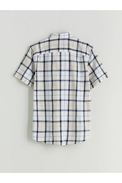 LC Waikiki Regular Fit Short Sleeve Plaid Poplin Men's Shirt