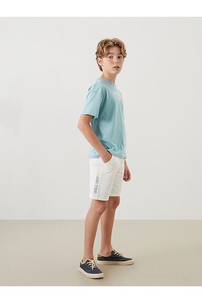 LC Waikiki Ecru Elastic Waist Boy's Shorts