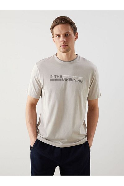 LC Waikiki Crew Neck Short Sleeve Printed Combed Cotton Men's T-Shirt