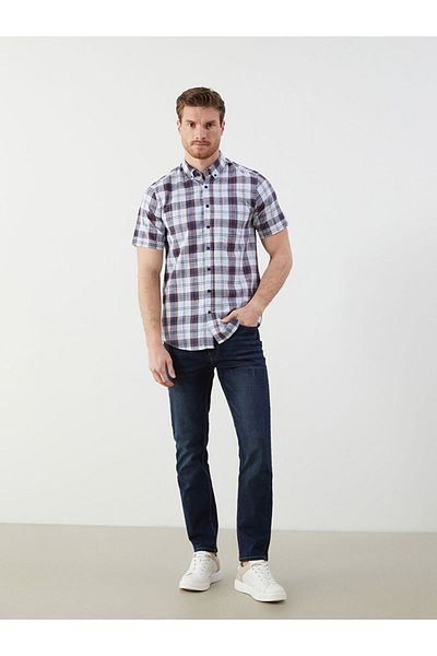 LC Waikiki Regular Fit Short Sleeve Plaid Men's Shirt