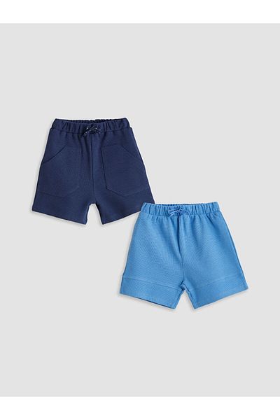 LC Waikiki Elastic Waist Basic Baby Boy Shorts 2-Piece