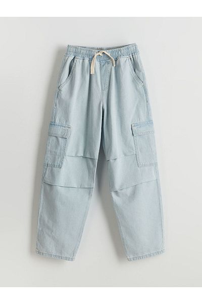 LC Waikiki Boy's Cargo Jeans Pants with Elastic Waist