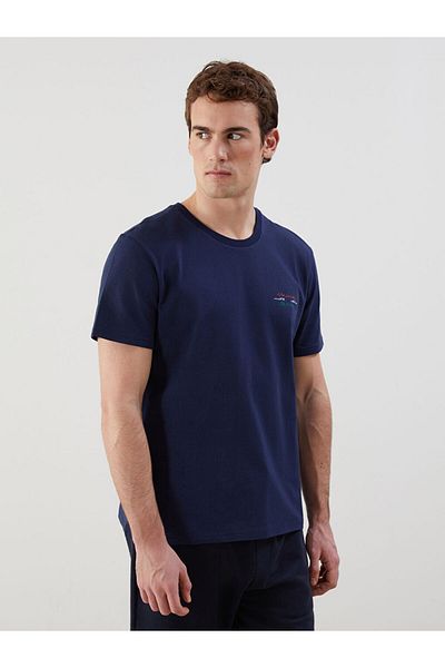 LC Waikiki New Season Crew Neck Κοντό μανίκι εμπριμέ χτενισμένο βαμβακερό ανδρικό Tisort - S5J865Z8