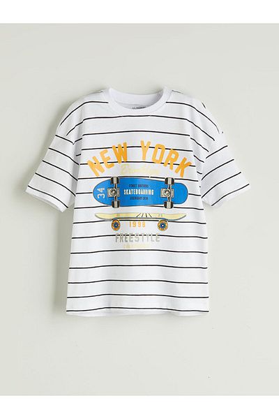 LC Waikiki Crew Neck Striped Boys' T-Shirt Pack of 2