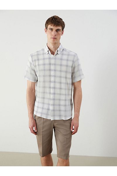 LC Waikiki Regular Fit Short Sleeve Linen Blended Men's Shirt