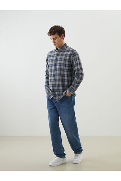 LC Waikiki Regular Fit Long Sleeve Plaid Men's Shirt