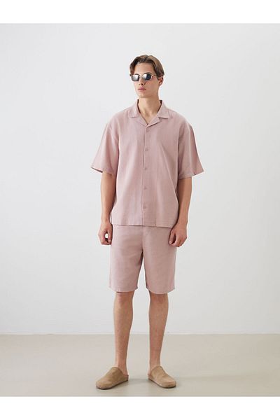 LC Waikiki Comfortable Fit Short Sleeve Linen Look Men's Shirt