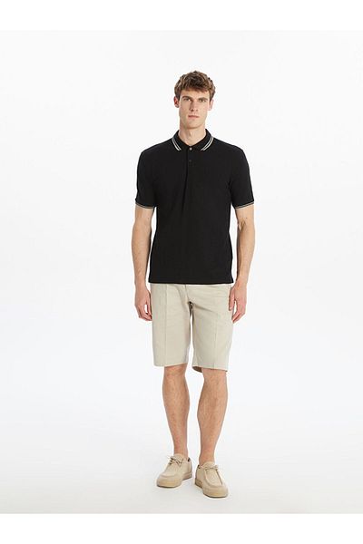 LC Waikiki Polo Neck Short Sleeve Men's Textured T-Shirt