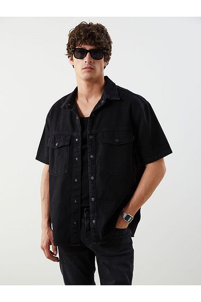 LC Waikiki Comfortable Fit Short Sleeve Men's Jean Shirt